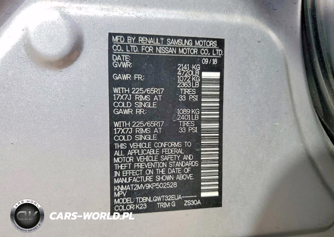 2019 Nissan Rogue Sv VIN:KNMAT2MV9KP502528 - 12