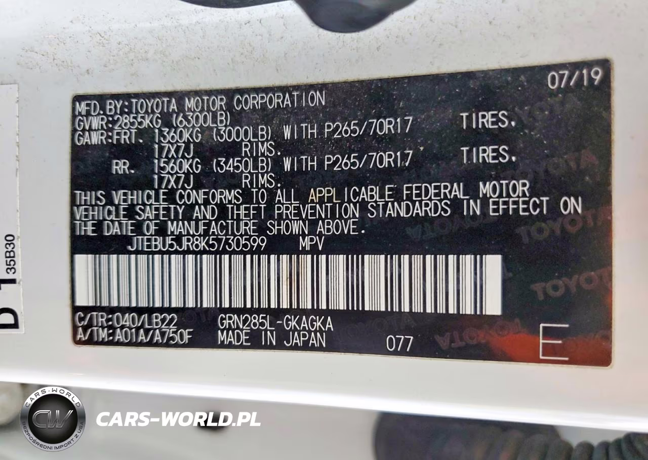 2019 Toyota 4Runner Sr5 Premium VIN:JTEBU5JR8K5730599 - 13