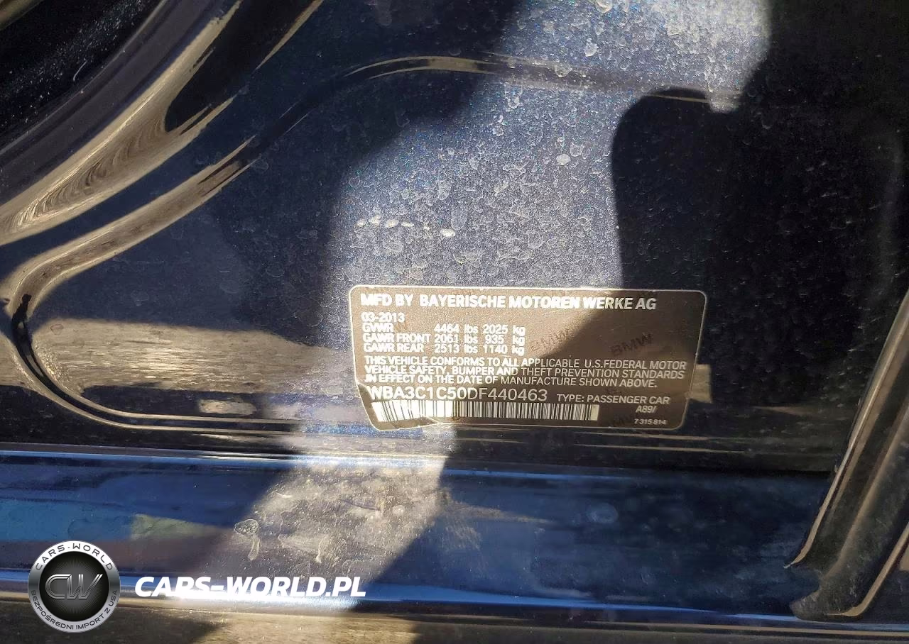 2013 BMW 328 I Sulev VIN:WBA3C1C50DF440463 - 12