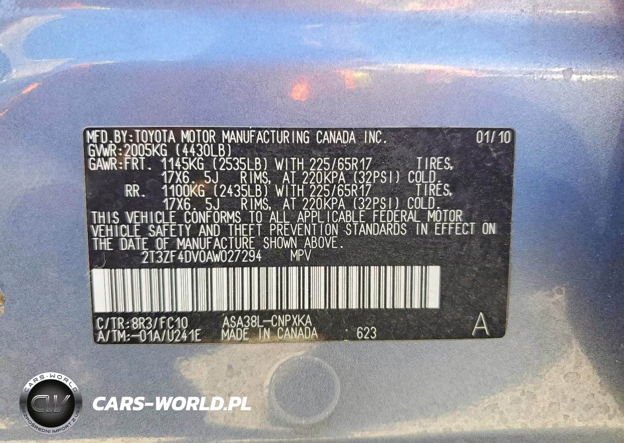 2010 Toyota Rav4 Base VIN:2T3ZF4DV0AW027294 - 13