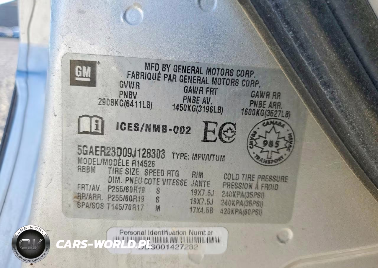 2009 Buick Enclave Cxl VIN:5GAER23D09J128303 - 13