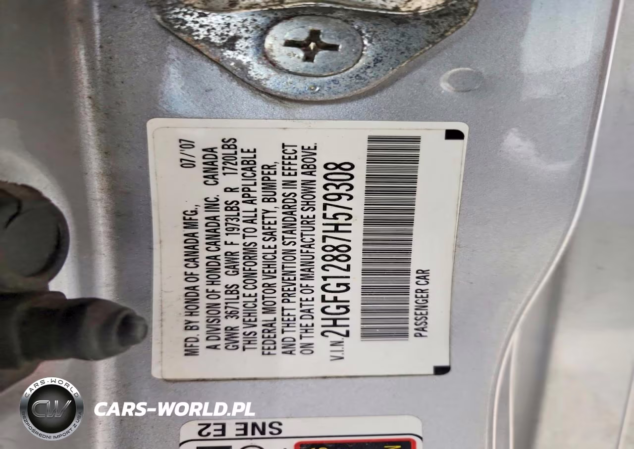 2007 Honda Civic Ex VIN:2HGFG12887H579308 - 12