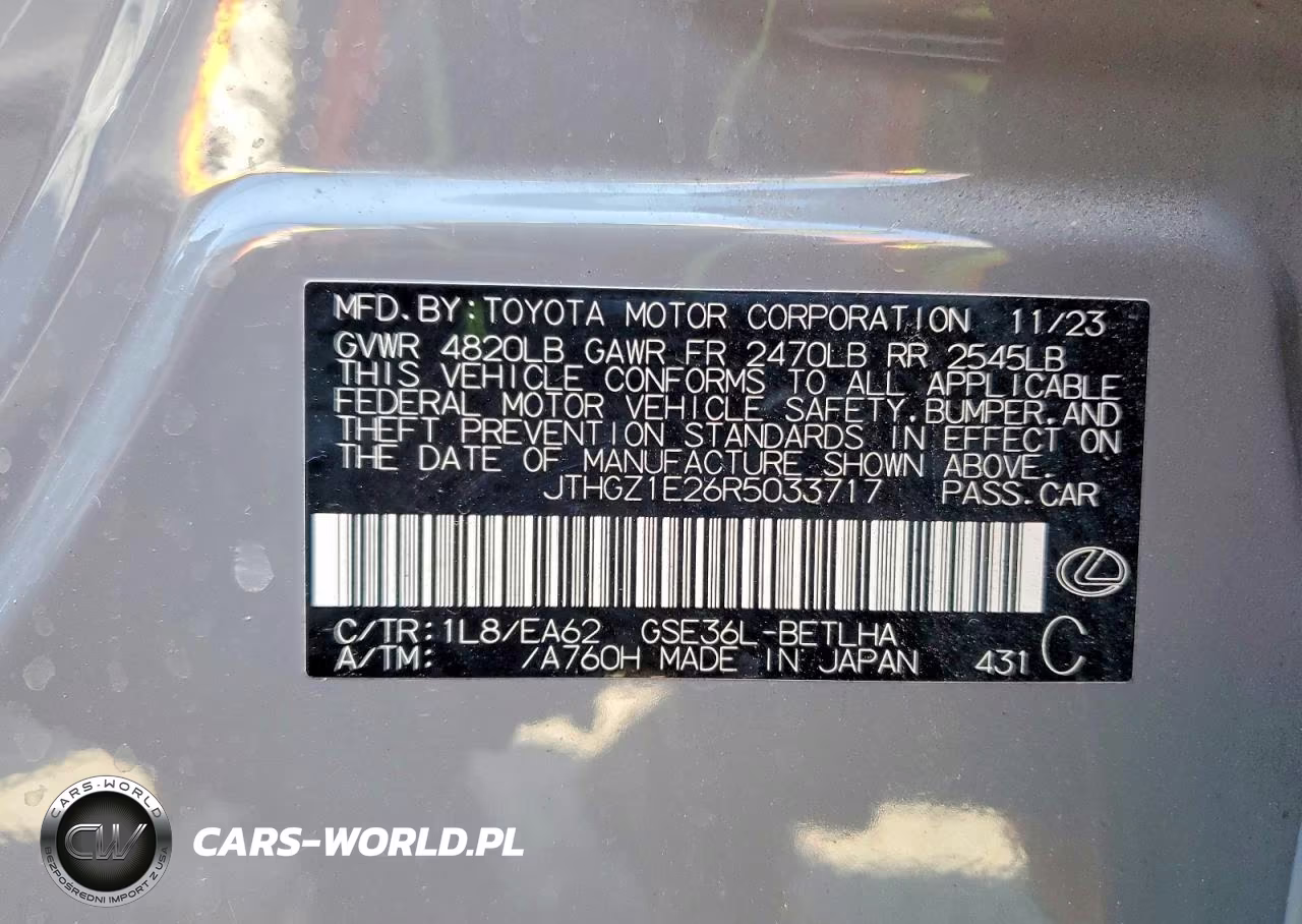2024 Lexus Is 350 F Sport VIN:JTHGZ1E26R5033717 - 12