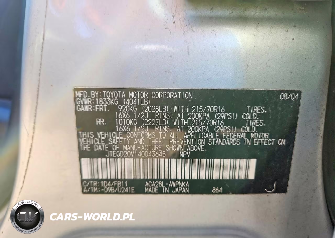 2004 Toyota Rav4 Base VIN:JTEGD20V140043645 - 13