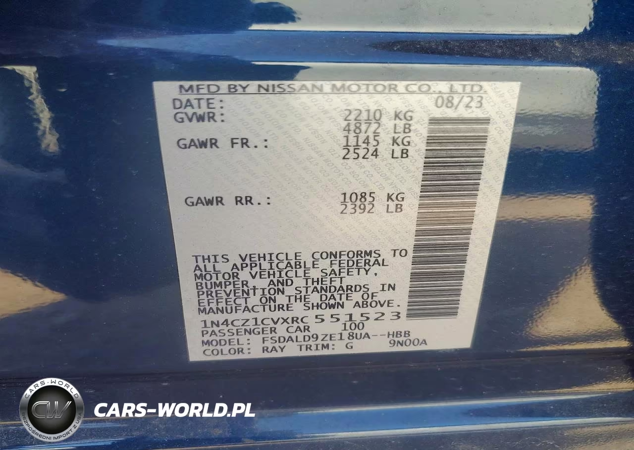 2024 Nissan Leaf Sv Plus VIN:1N4CZ1CVXRC551523 - 12