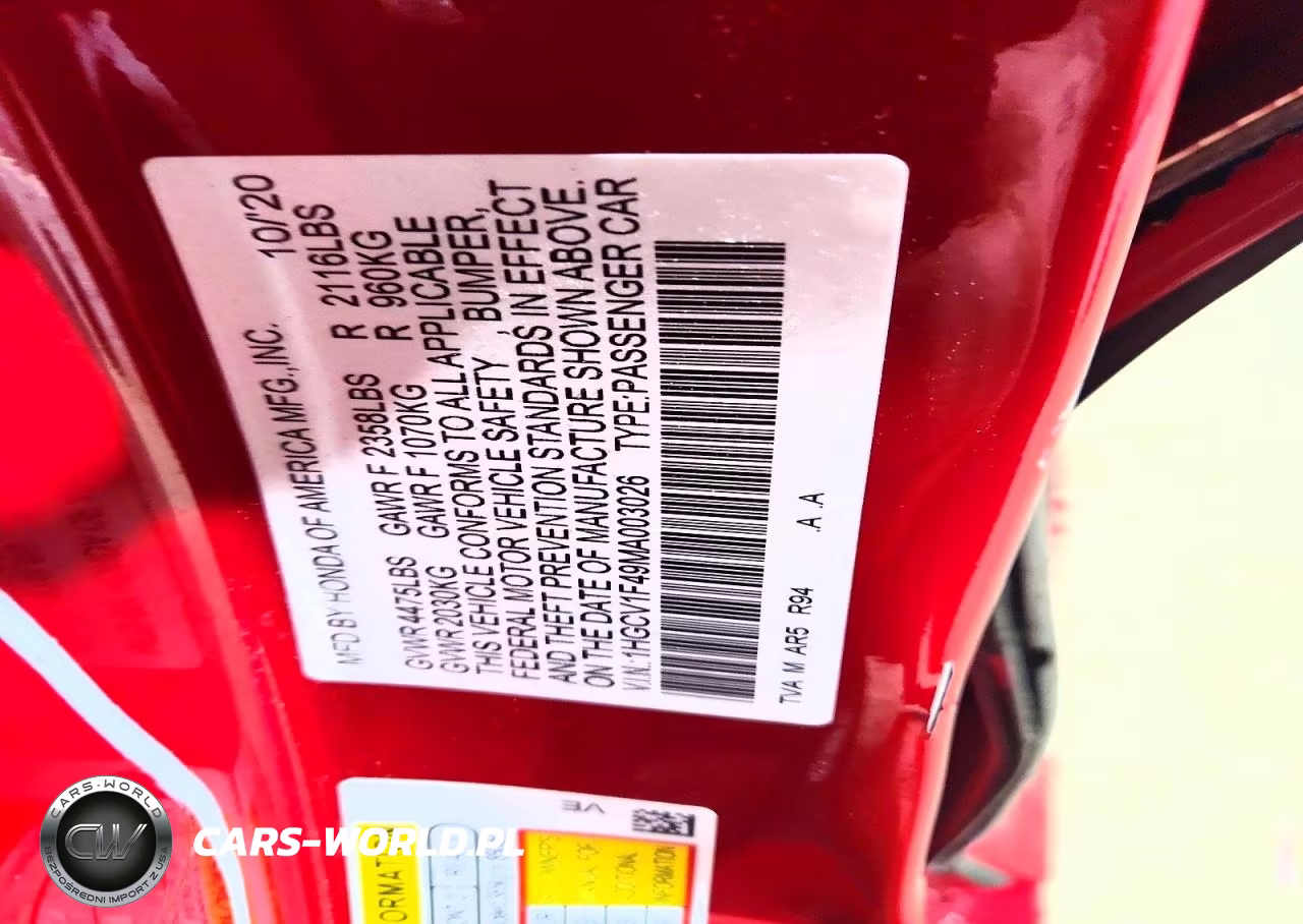 2021 Honda Accord Sport Se VIN:1HGCV1F49MA003026 - 12