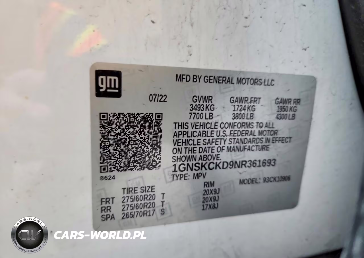 2022 Chevrolet Suburban K1500 Lt VIN:1GNSKCKD9NR361693 - 13