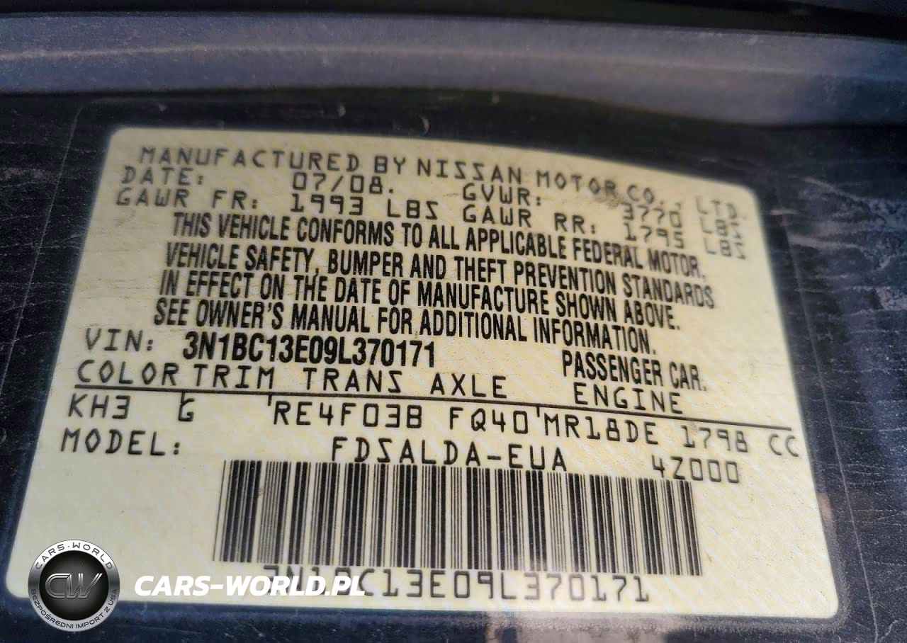 2009 Nissan Versa 1.8 S VIN:3N1BC13E09L370171 - 12