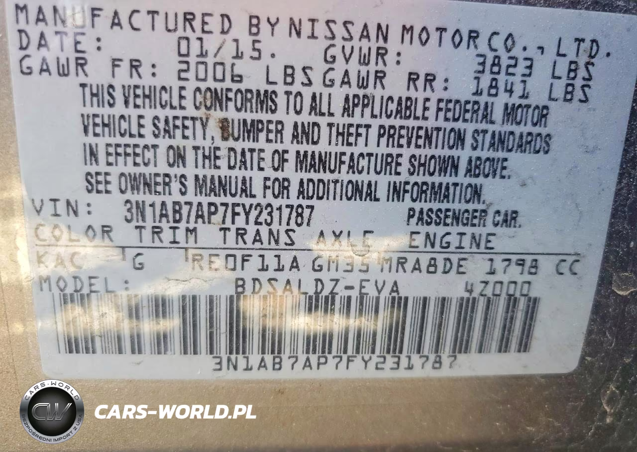 2015 Nissan Sentra Sv VIN:3N1AB7AP7FY231787 - 12