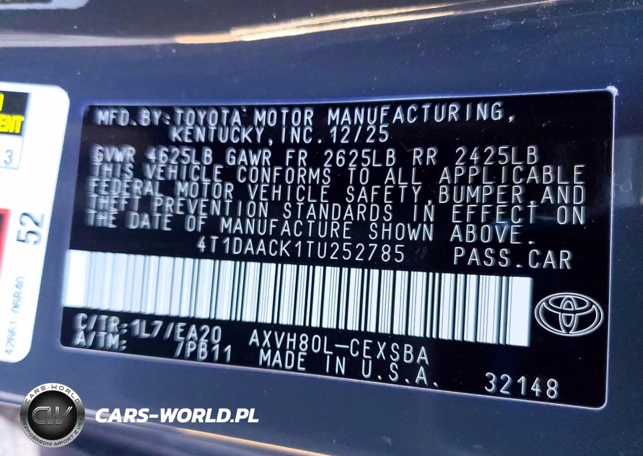 2026 Toyota Camry Se VIN:4T1DAACK1TU252785 - 12