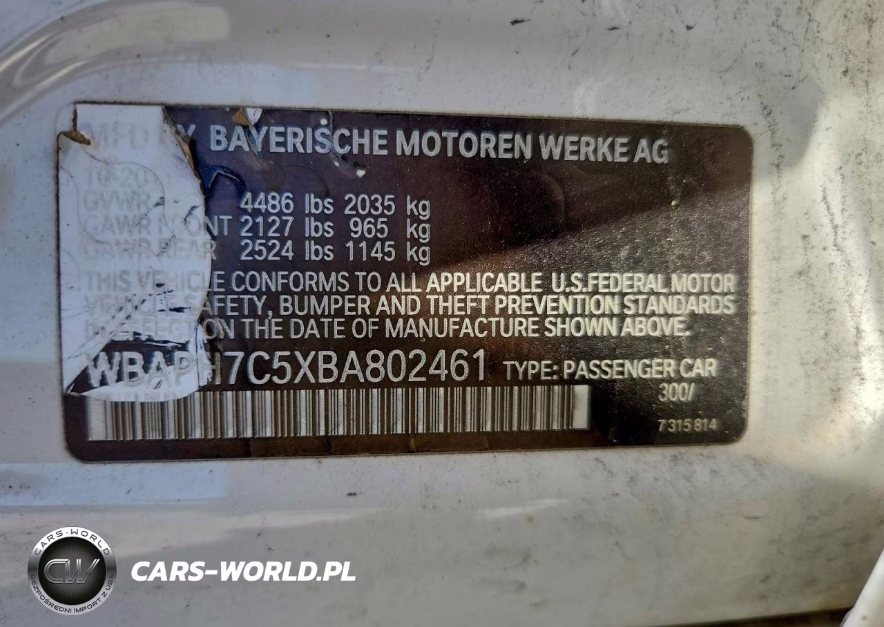 2011 BMW 328 I VIN:WBAPH7C5XBA802461 - 12