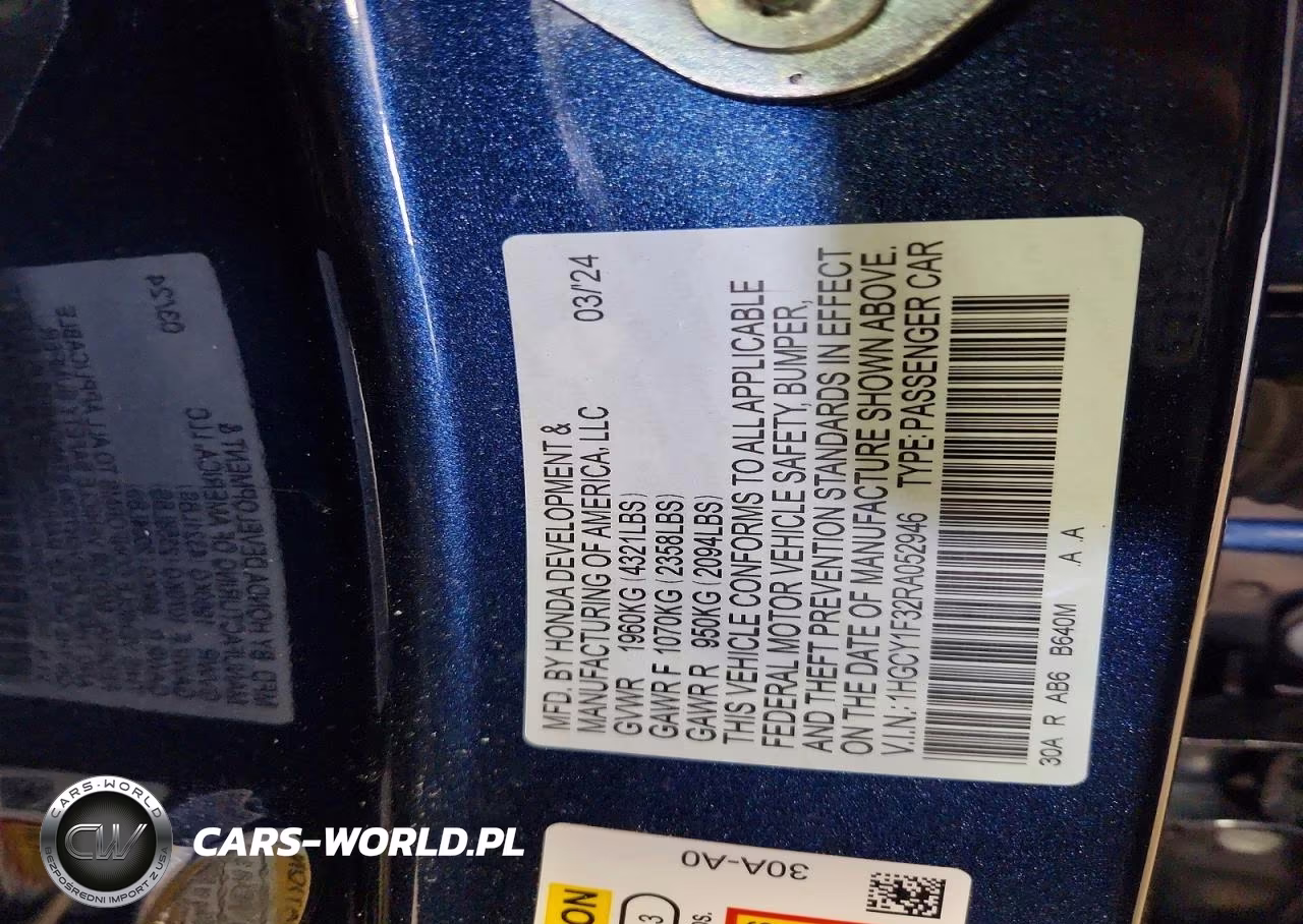 2024 Honda Accord Ex VIN:1HGCY1F32RA052946 - 12