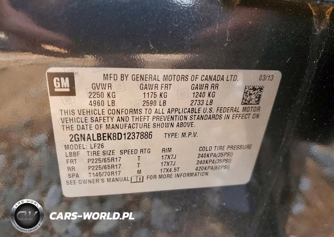 2013 Chevrolet Equinox Ls VIN:2GNALBEK8D1237886 - 13