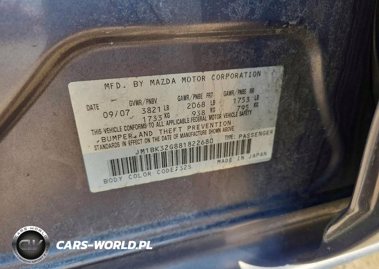 2008 Mazda 3 I VIN:JM1BK32G881822680 - 12