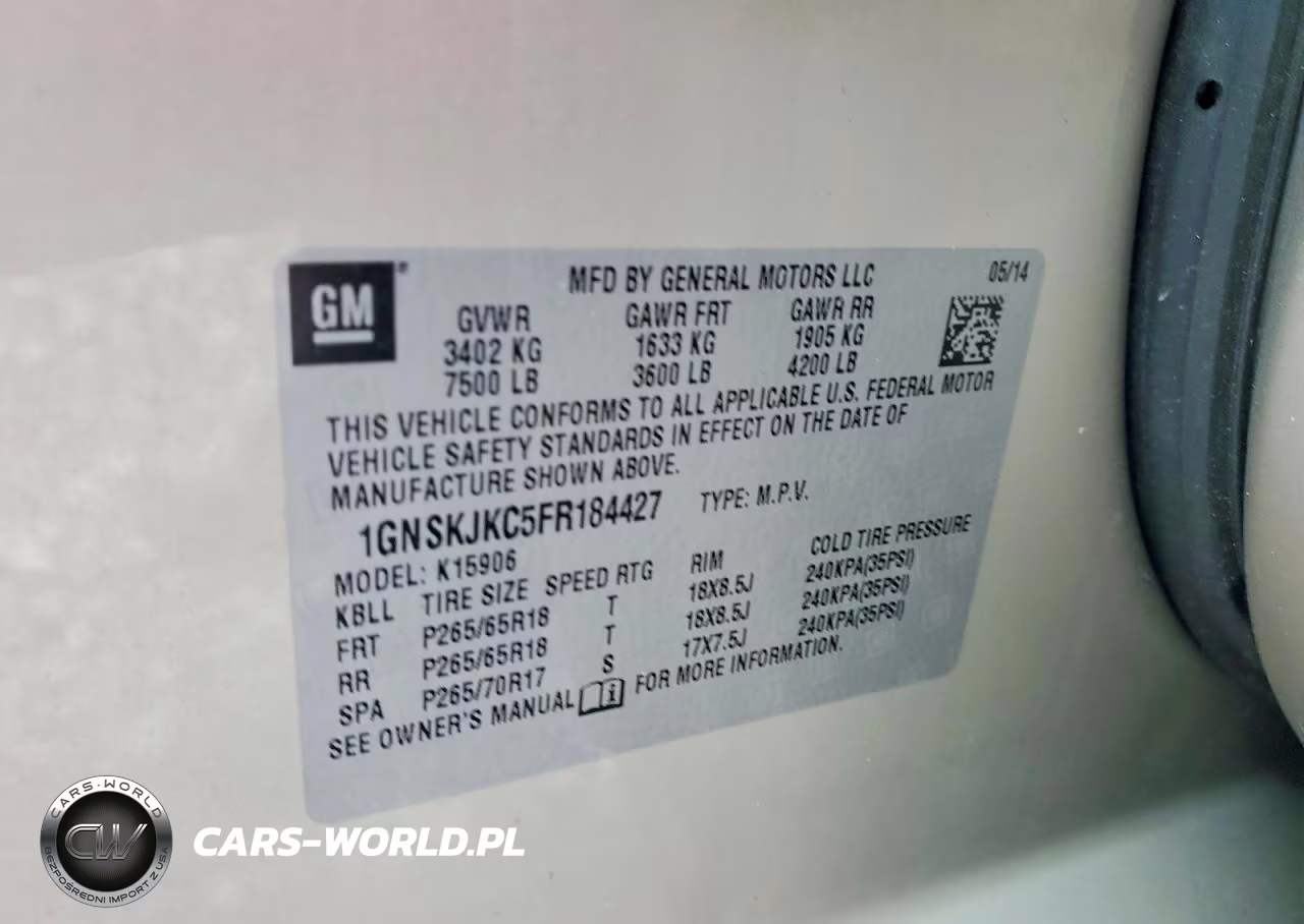 2015 Chevrolet Suburban K1500 Lt VIN:1GNSKJKC5FR184427 - 13