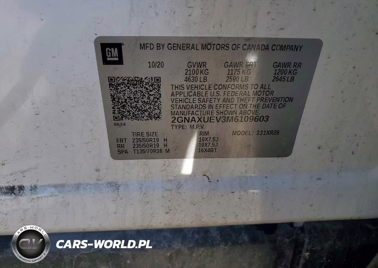 2021 Chevrolet Equinox Lt VIN:2GNAXUEV3M6109603 - 13