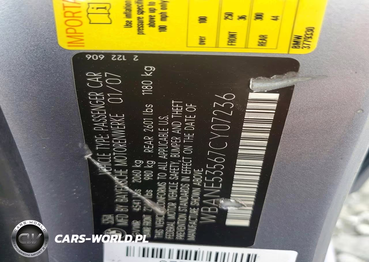 2007 BMW 525 I VIN:WBANE53567CY07236 - 12