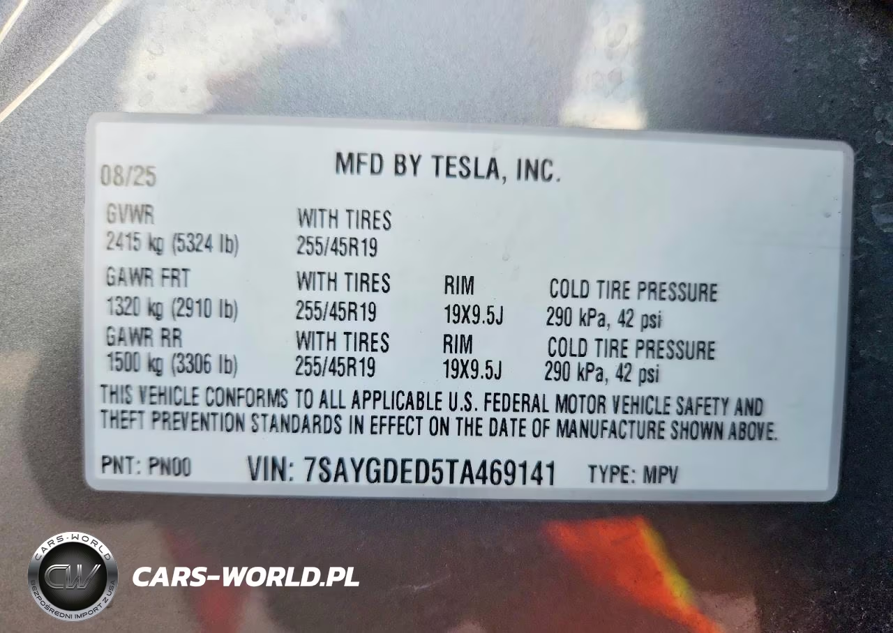 2026 Tesla Model Y VIN:7SAYGDED5TA469141 - 12