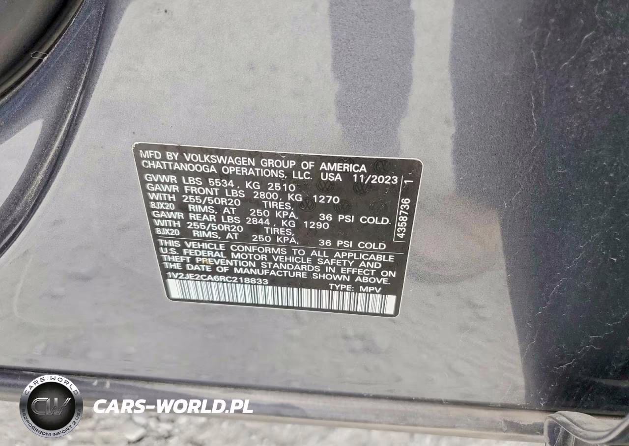 2024 Volkswagen Atlas Cross Sport Se VIN:1V2JE2CA6RC218833 - 12