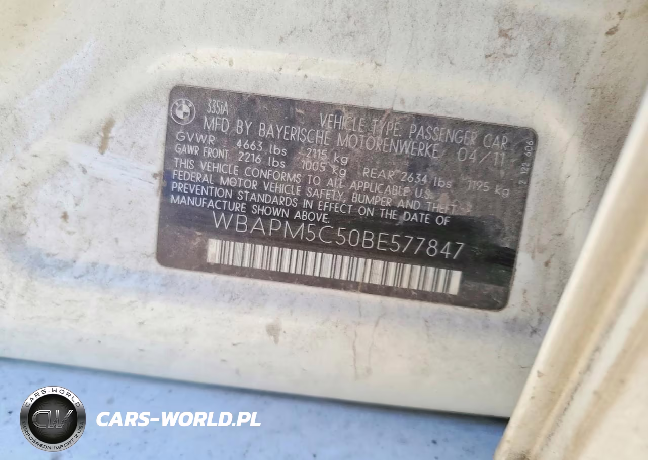 2011 BMW 335 I VIN:WBAPM5C50BE577847 - 12