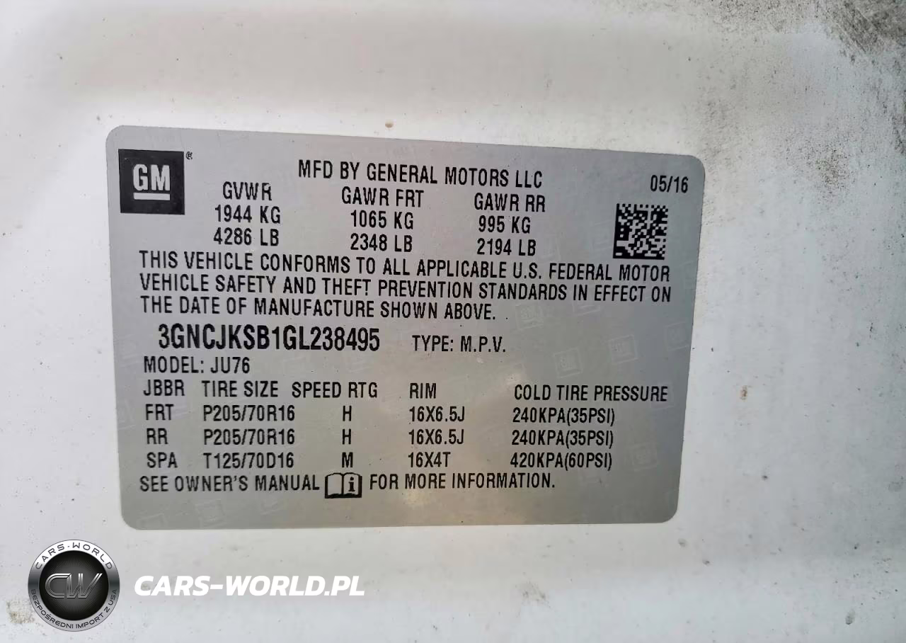 2016 Chev Trax VIN:3GNCJKSB1GL238495 - 13