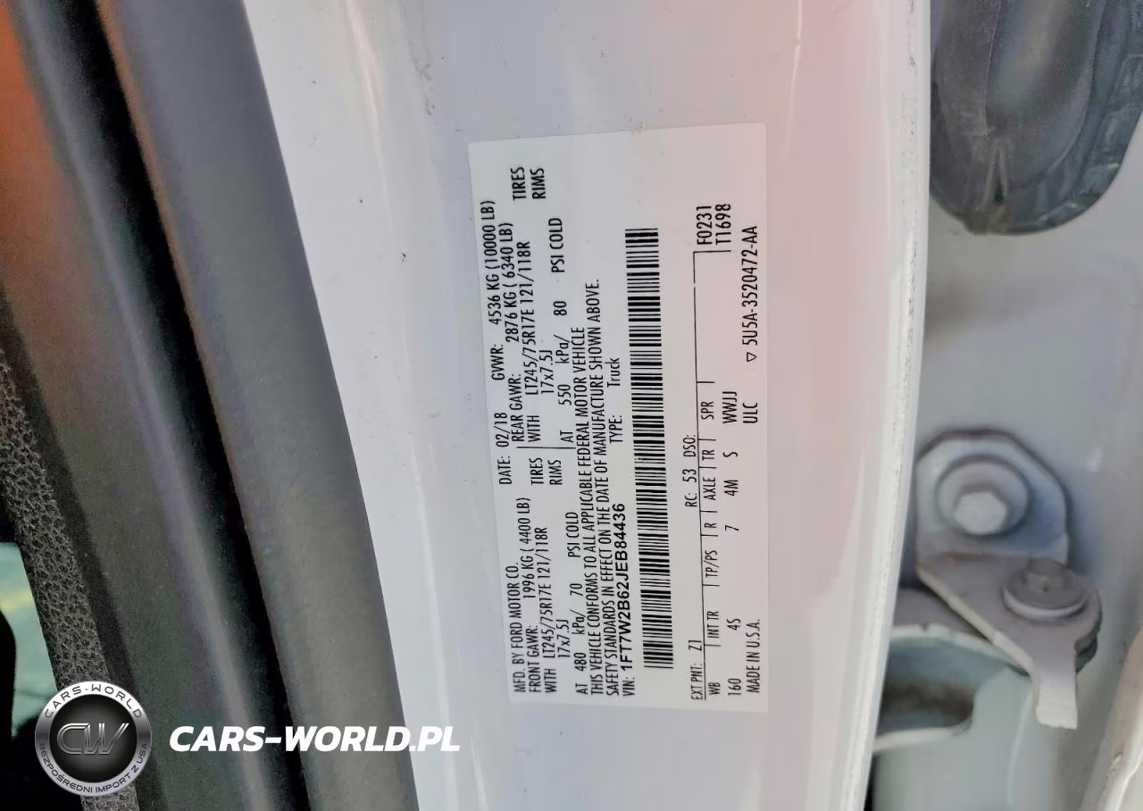 2018 Ford Super Duty VIN:1FT7W2B62JEB84436 - 12