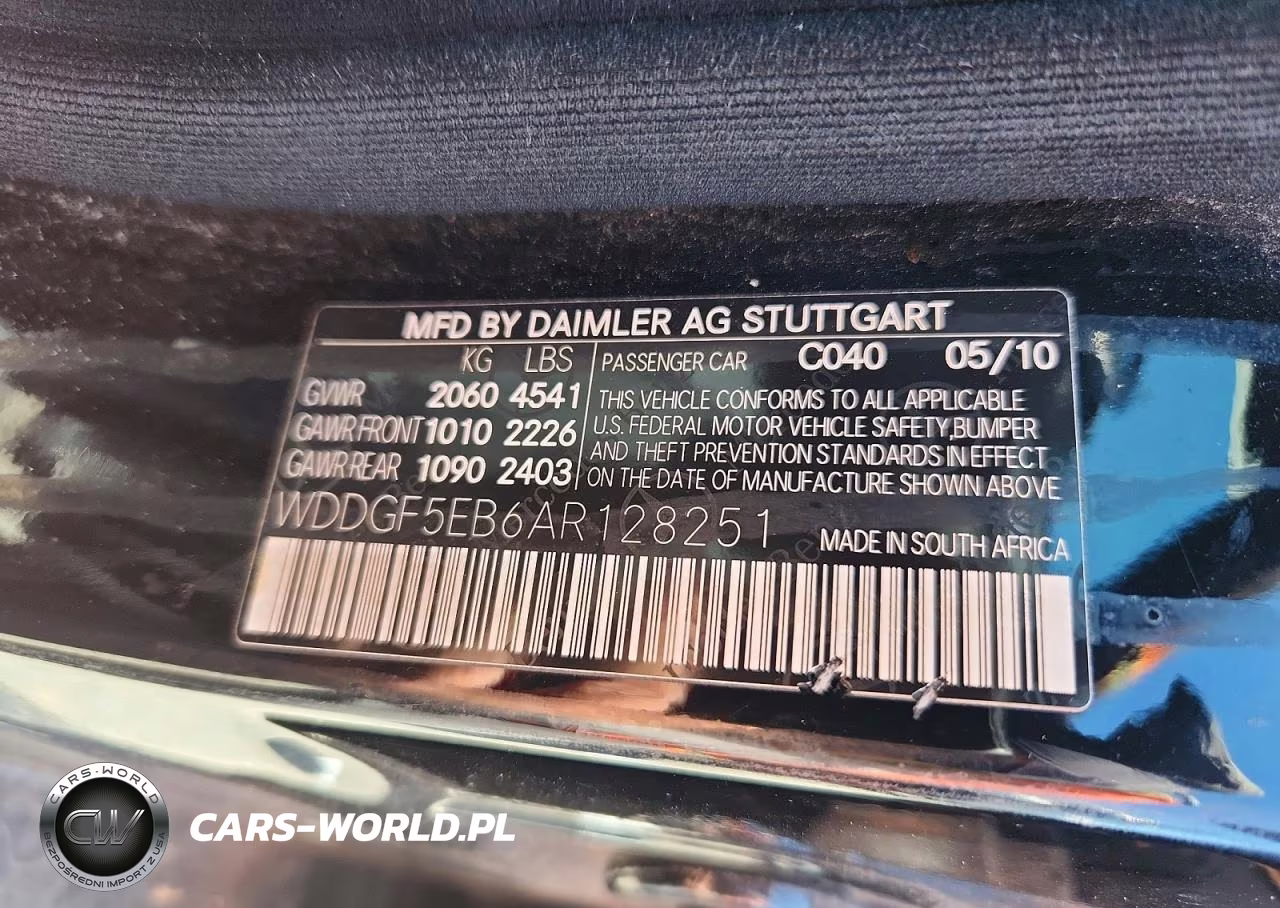 2010 Mercedes-Benz C 300 VIN:WDDGF5EB6AR128251 - 12