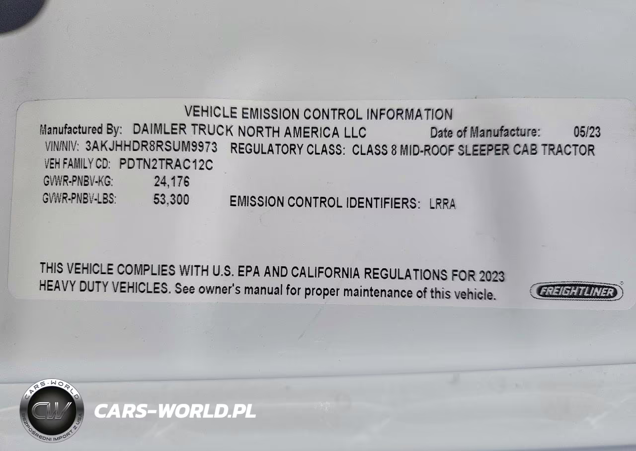 2024 Freightliner Cascadia 126 Semi Truck VIN:3AKJHHDR8RSUM9973 - 10