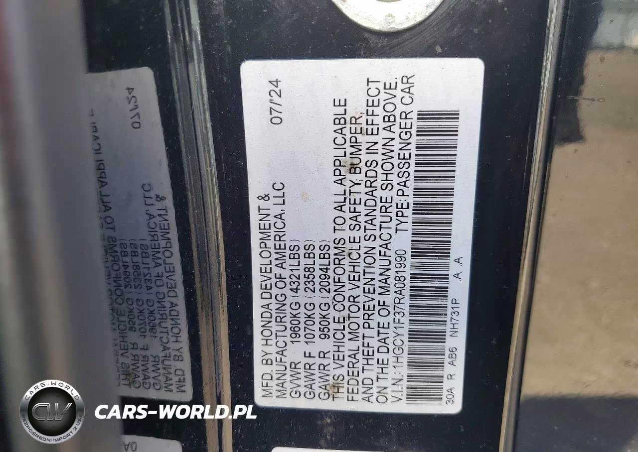 2024 Honda Accord Ex VIN:1HGCY1F37RA081990 - 12