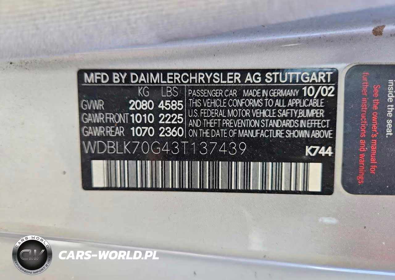 2003 Mercedes-Benz Clk 430 VIN:WDBLK70G43T137439 - 12