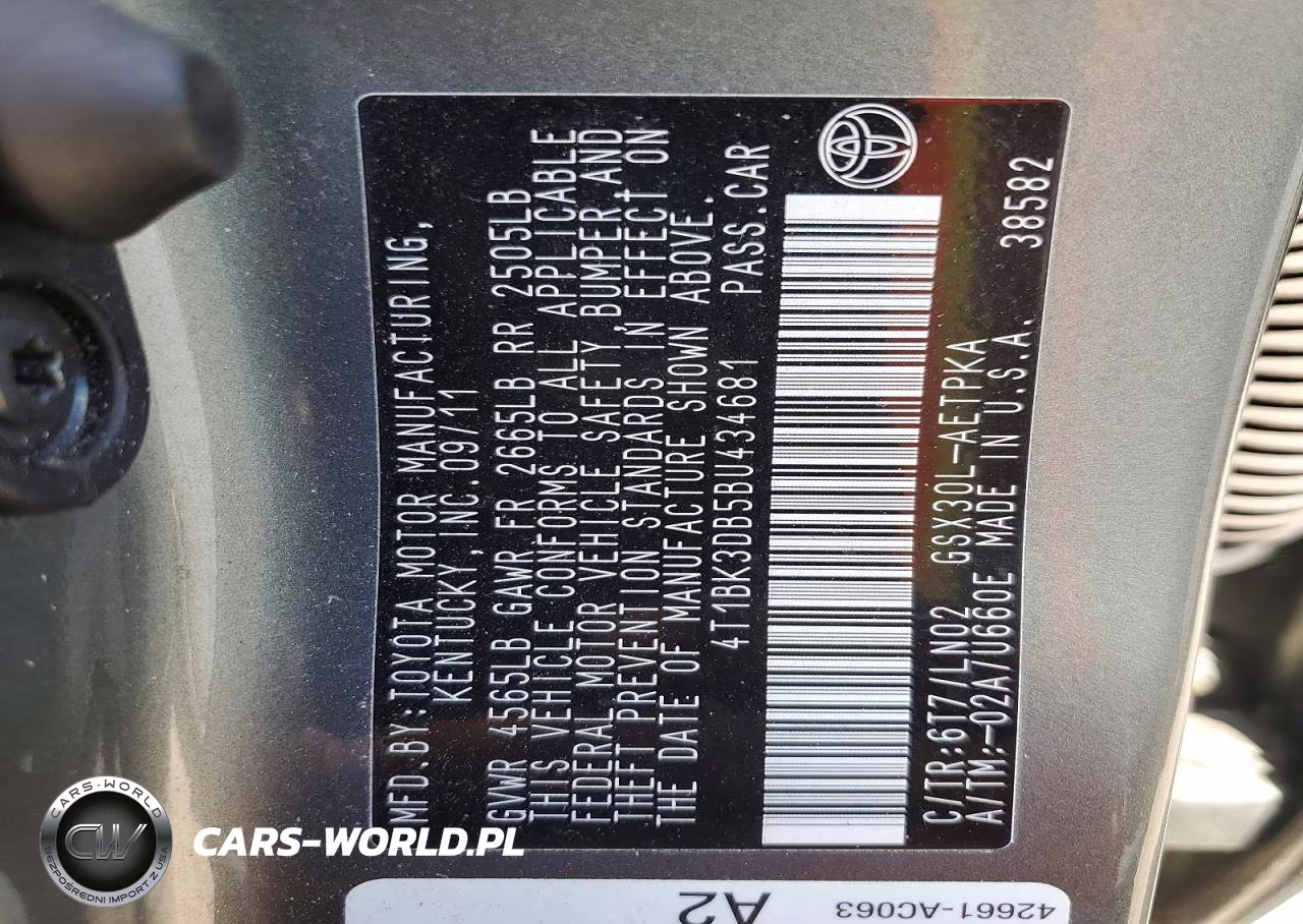 2011 Toyota Avalon Limited VIN:4T1BK3DB5BU434681 - 12