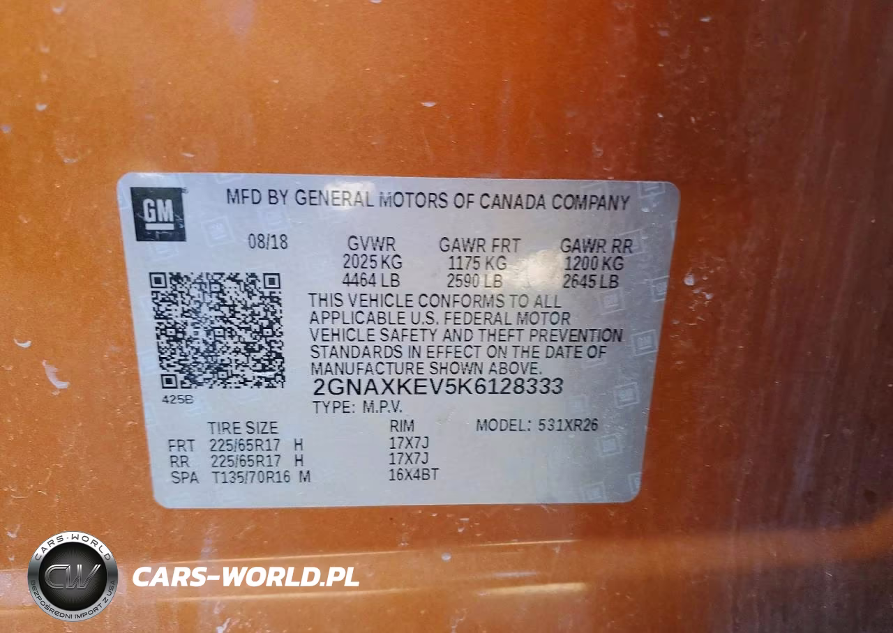 2019 Chevrolet Equinox Lt VIN:2GNAXKEV5K6128333 - 13