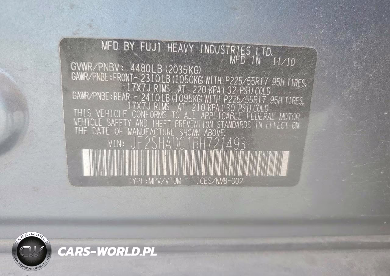 2011 Subaru Forester 2.5X Premium VIN:JF2SHADC1BH721493 - 13