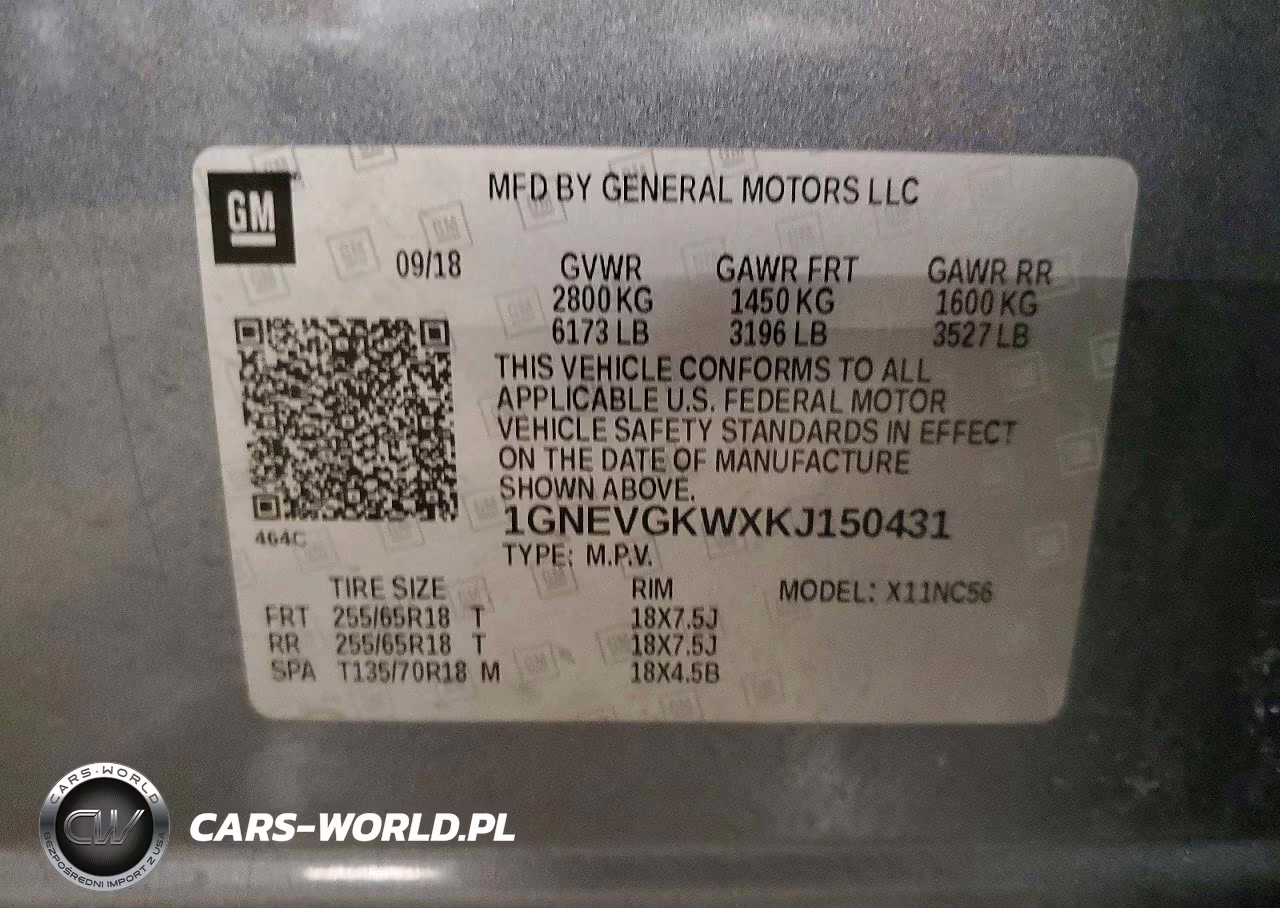 2019 Chevrolet Traverse Lt VIN:1GNEVGKWXKJ150431 - 14