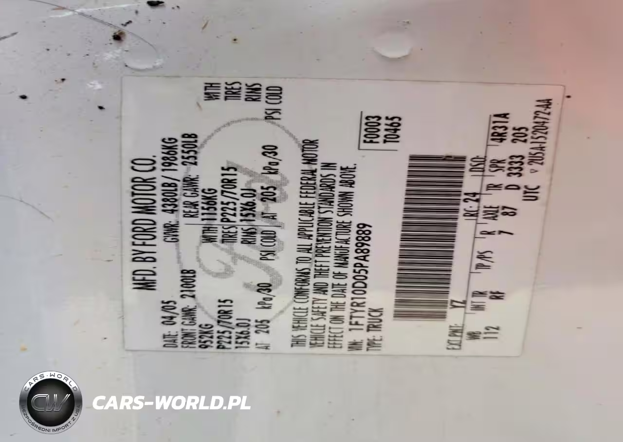 2005 Ford Ranger VIN:1FTYR10D05PA89889 - 12