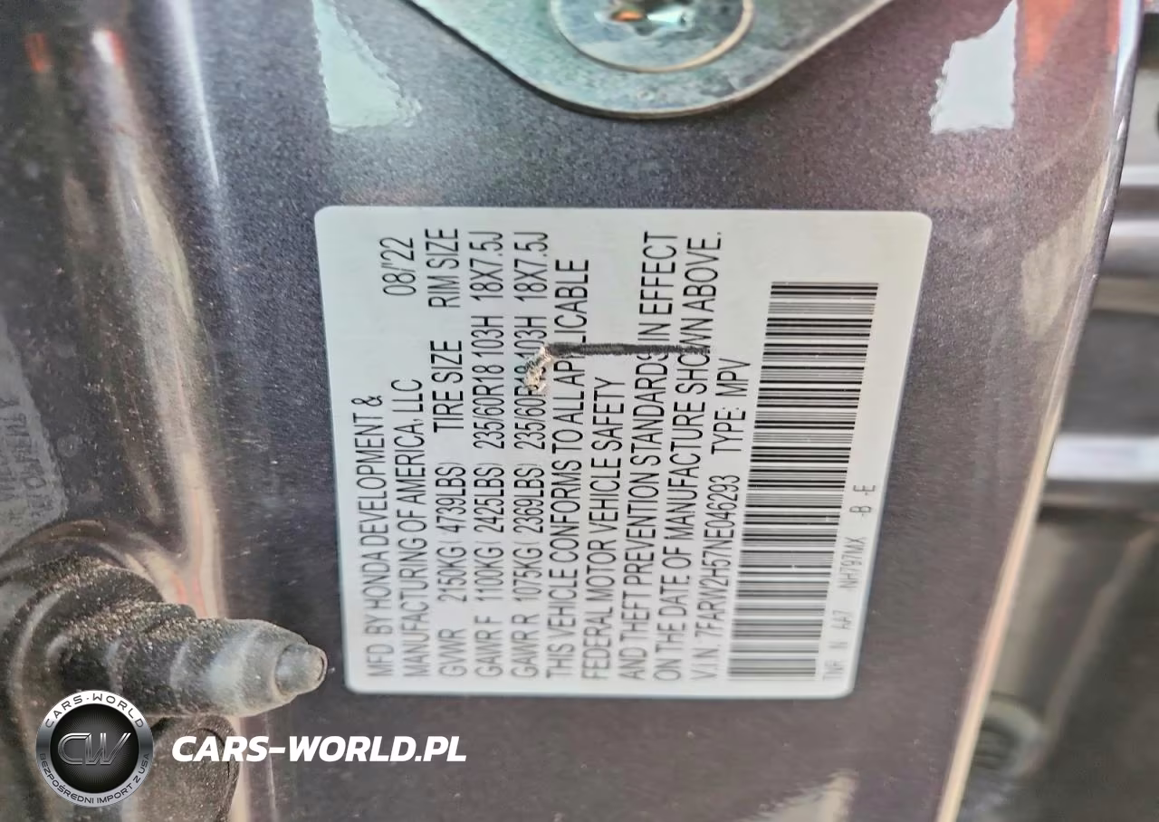 2022 Honda Cr-V Ex VIN:7FARW2H57NE046293 - 12