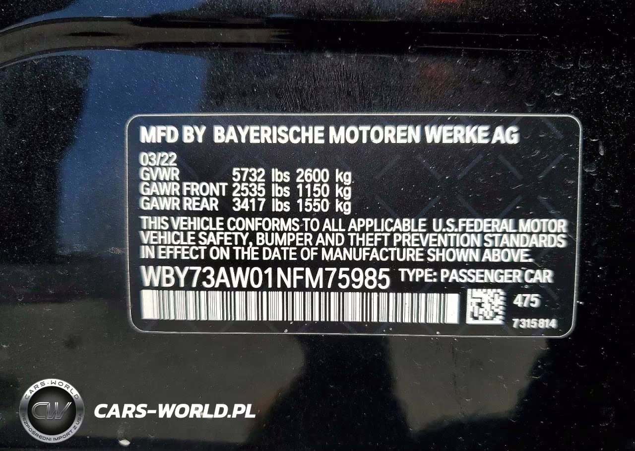 2022 BMW I4 Edrive 40 VIN:WBY73AW01NFM75985 - 12