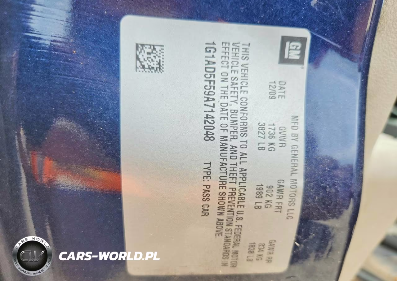 2010 Chevrolet Cobalt 1Lt VIN:1G1AD5F59A7142048 - 12
