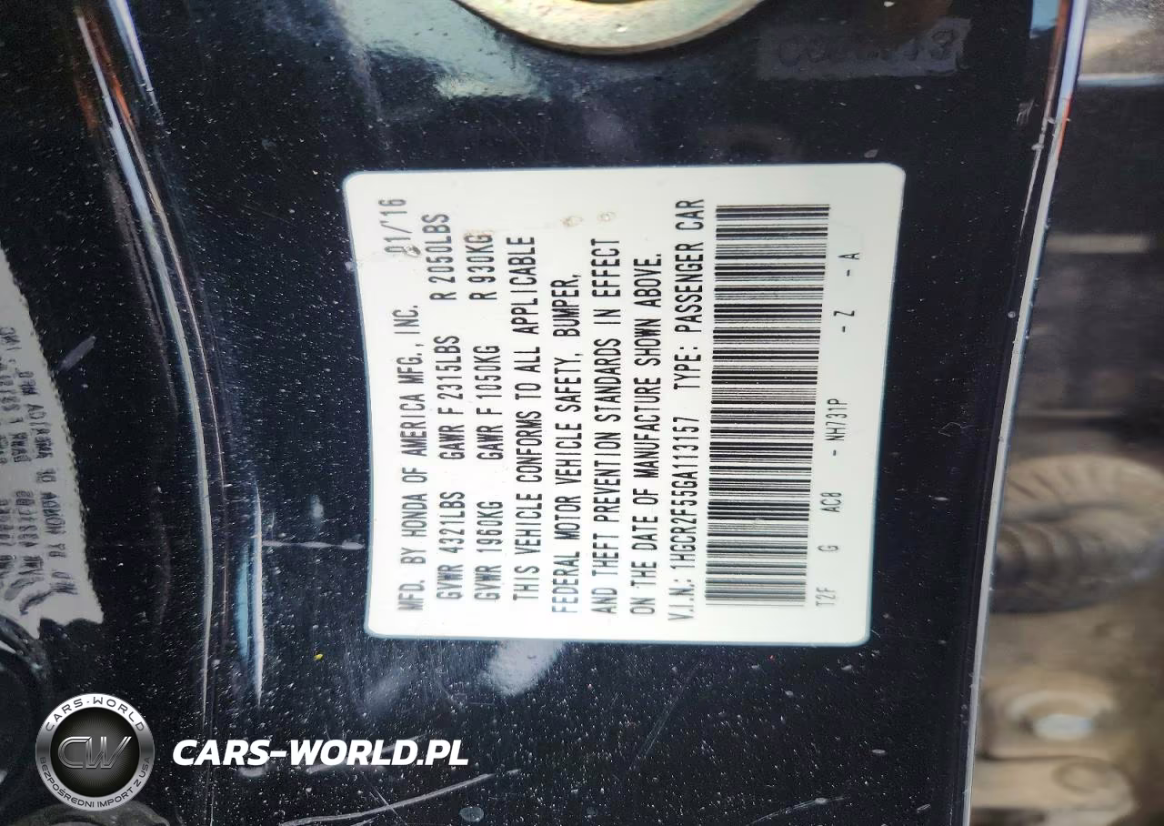 2016 Honda Accord Sport VIN:1HGCR2F55GA113157 - 13