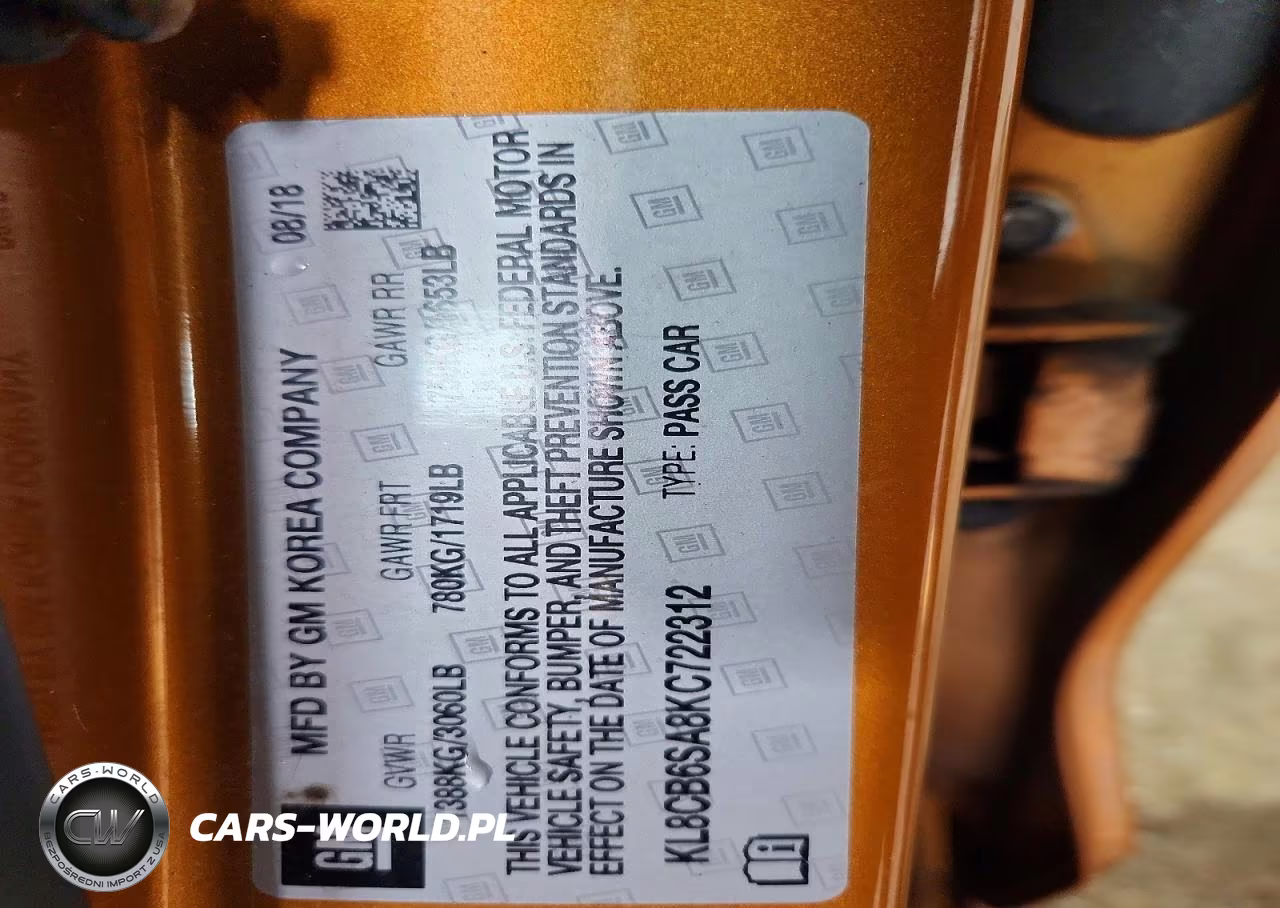 2019 Chevrolet Spark Ls VIN:KL8CB6SA8KC722312 - 12