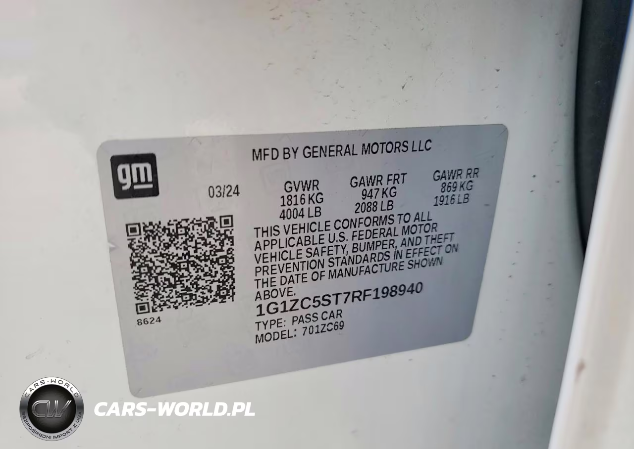 2024 Chevrolet Malibu Ls VIN:1G1ZC5ST7RF198940 - 12