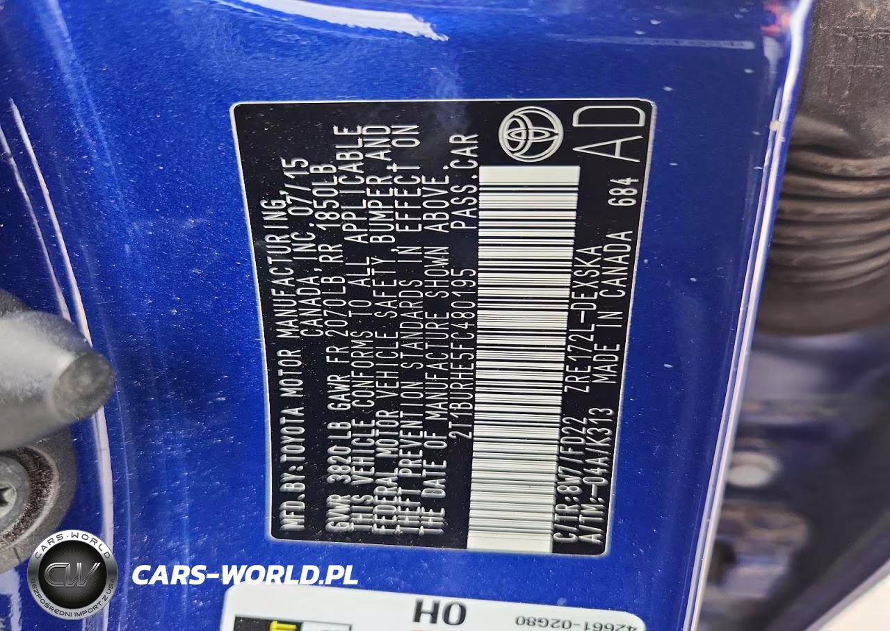 2015 Toyota Corolla S Plus VIN:2T1BURHE5FC480195 - 13