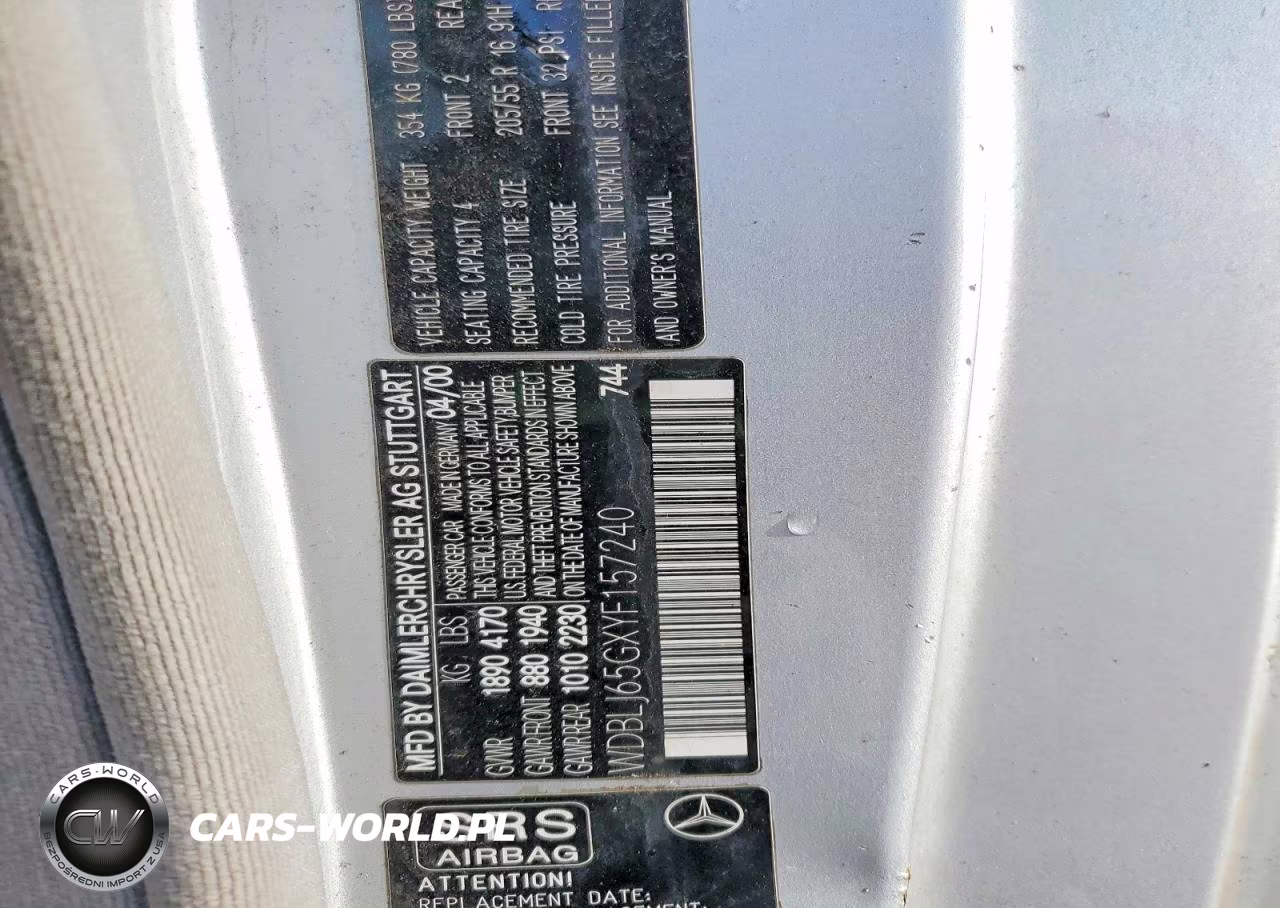 2000 Mercedes-Benz Clk 320 VIN:WDBLJ65GXYF157240 - 12