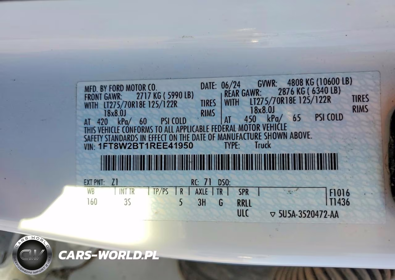 2024 Ford F250 Super Duty VIN:1FT8W2BT1REE41950 - 12