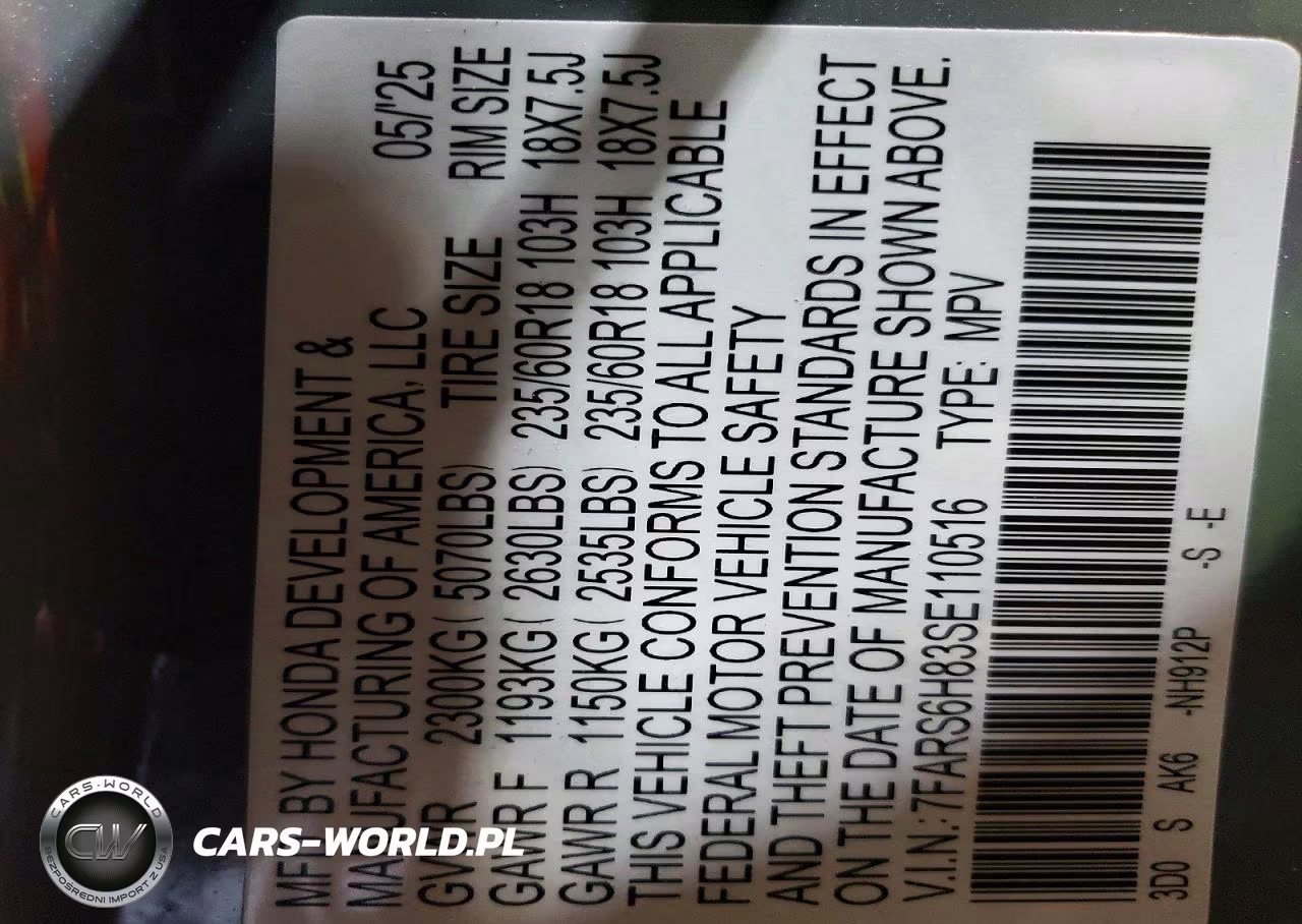 2025 Honda Cr-V Sport-L VIN:7FARS6H83SE110516 - 13