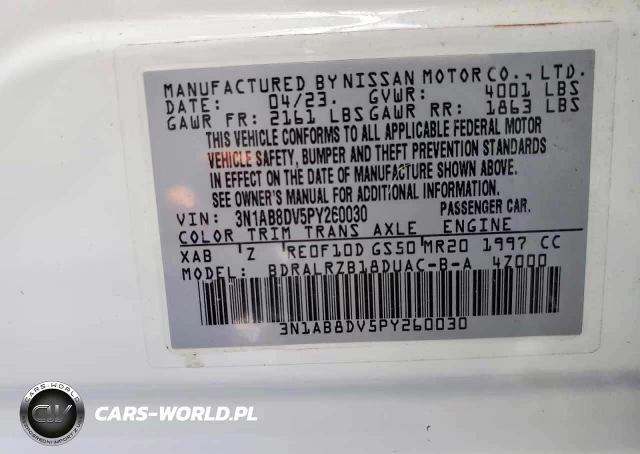 2023 Nissan Sentra Sr VIN:3N1AB8DV5PY260030 - 12