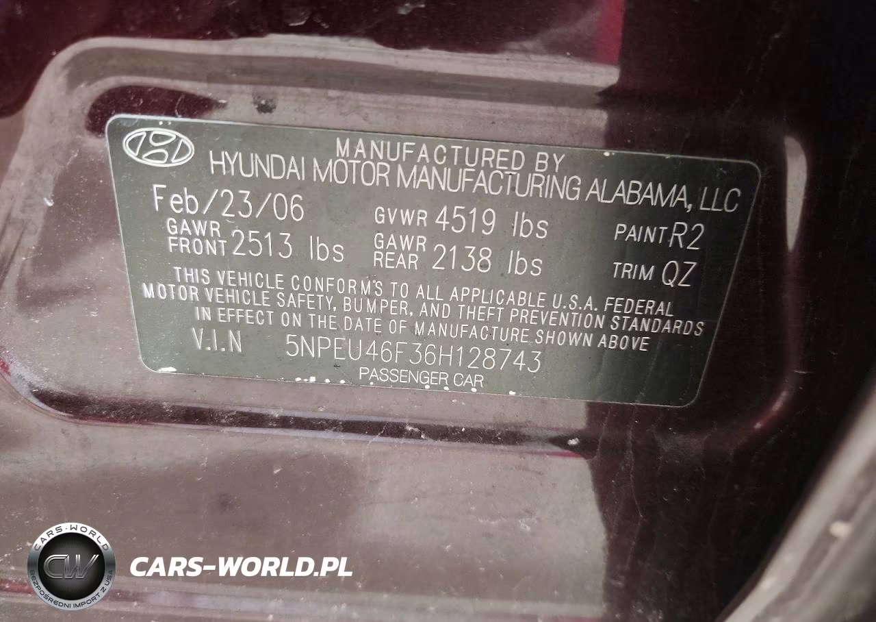 2006 Hyundai Sonata Gls V6 VIN:5NPEU46F36H128743 - 12