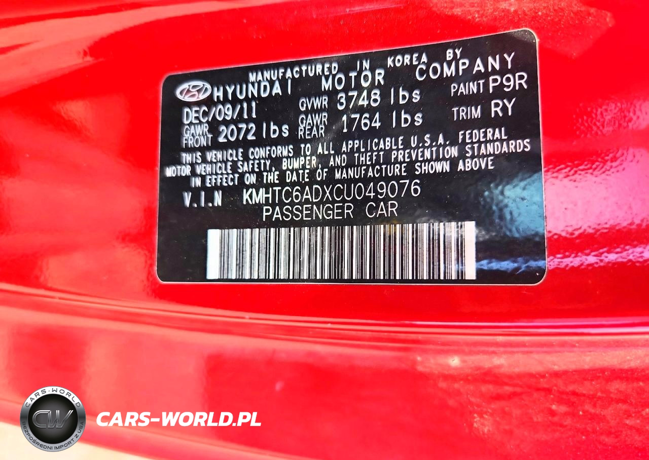 2012 Hyundai Veloster Base VIN:KMHTC6ADXCU049076 - 13