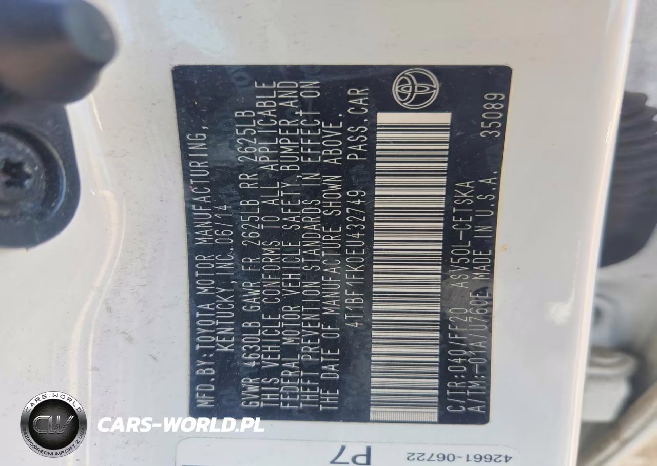 2014 Toyota Camry Se VIN:4T1BF1FK0EU432749 - 12