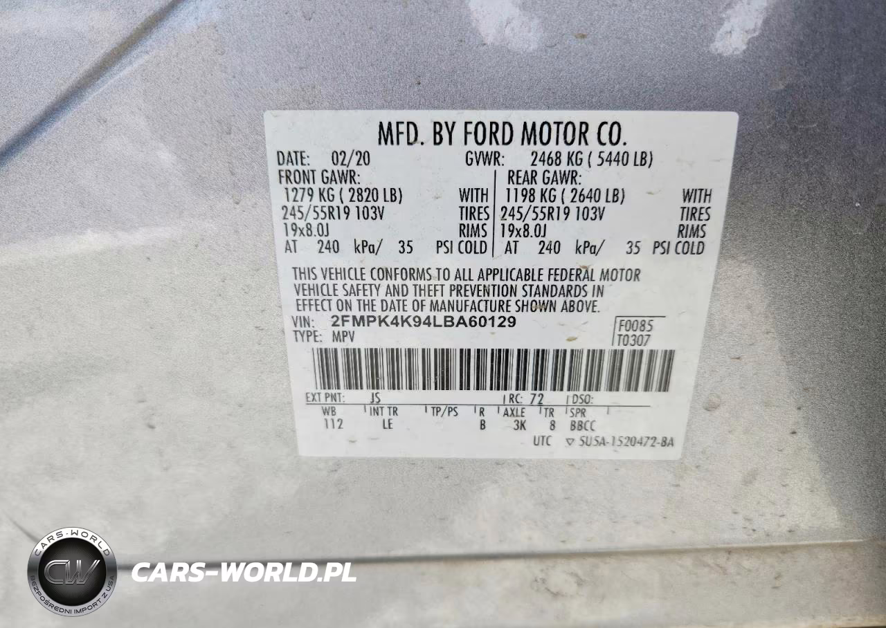 2020 Ford Edge Titanium VIN:2FMPK4K94LBA60129 - 13